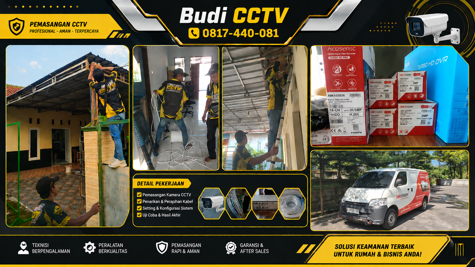 Instalasi CCTV Hikvision Batang, Hasil Rapi Profesional