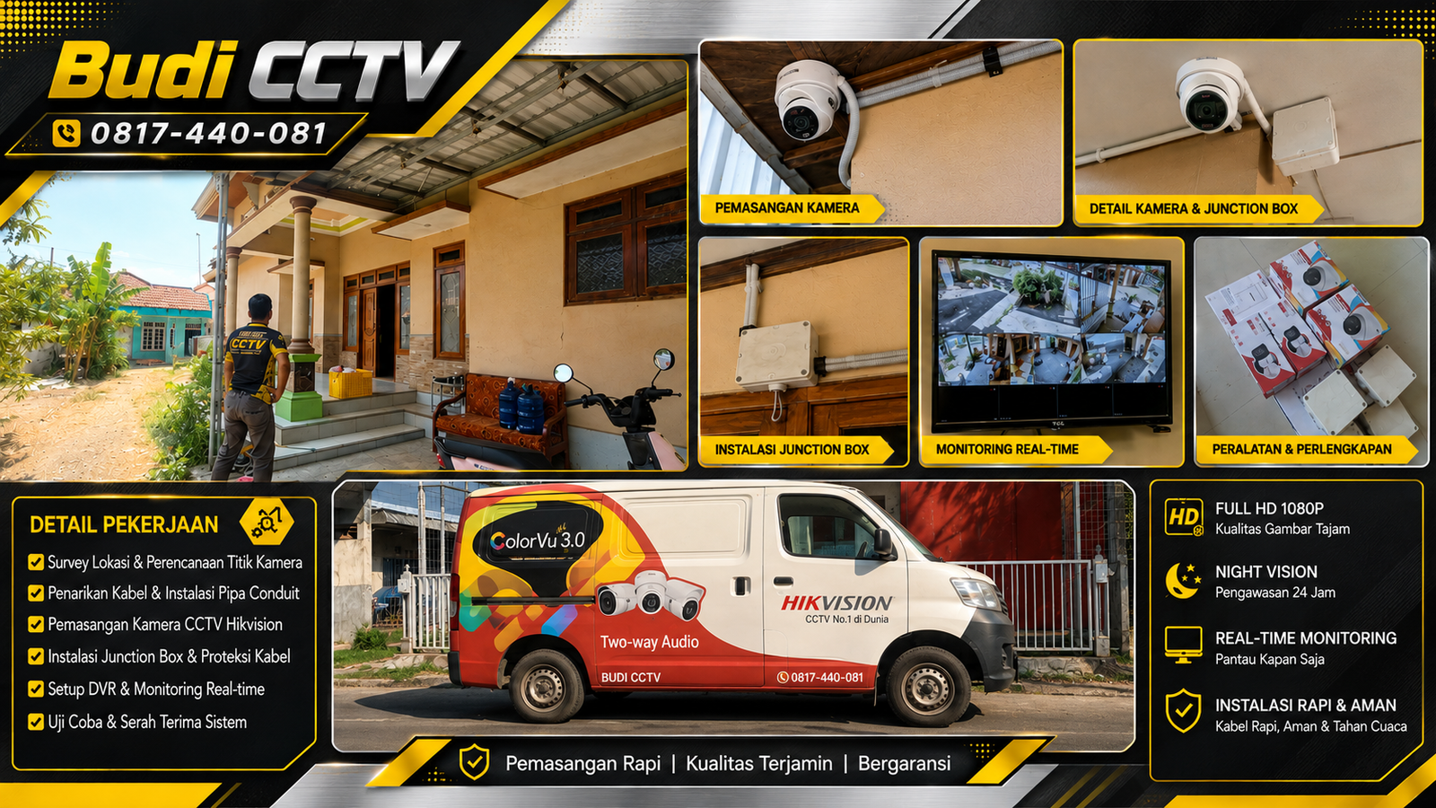 Instalasi CCTV Hikvision Two Way Audio di Batang, Bantu Awasi Keluarga