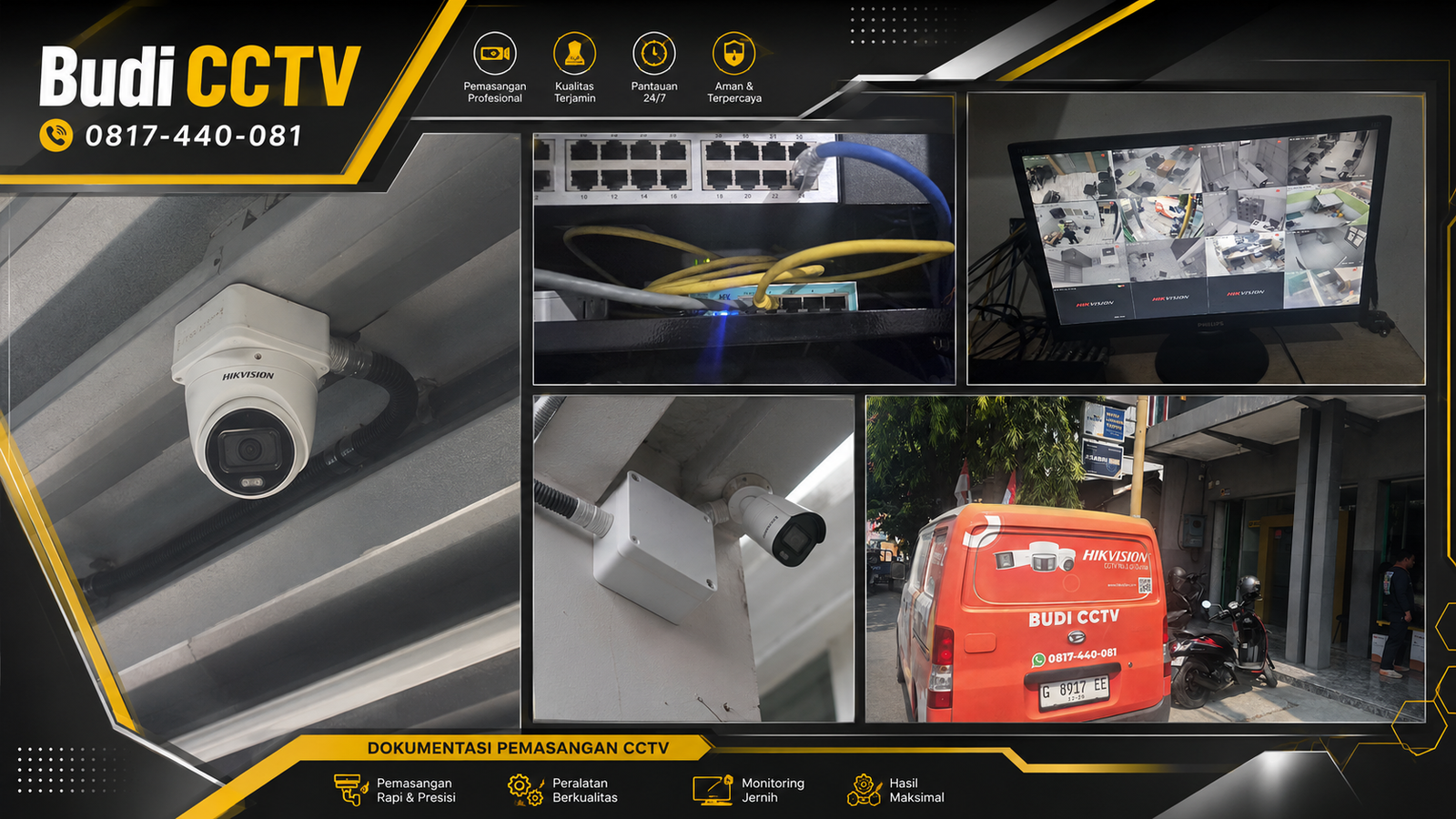 Instalasi CCTV IP Camera Hikvision di Kantor Bank Batang