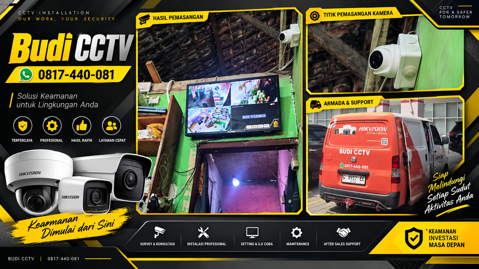 Instalasi CCTV HiLook IP Camera di Toko Batang, Stabilitas Sistem Terjamin