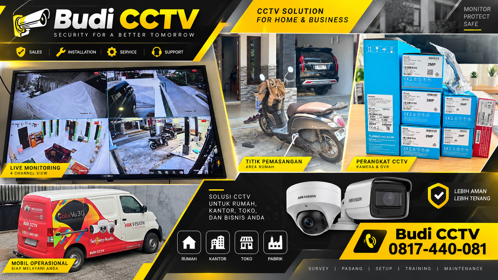 Pemasangan CCTV HiLook Original di Batang, Jaminan Keaslian Produk