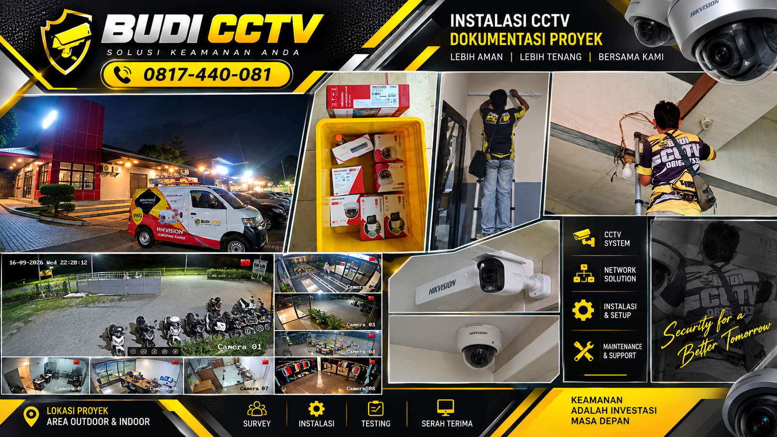 Instalasi CCTV Hikvision di Kafe Batang, Merek Terpercaya