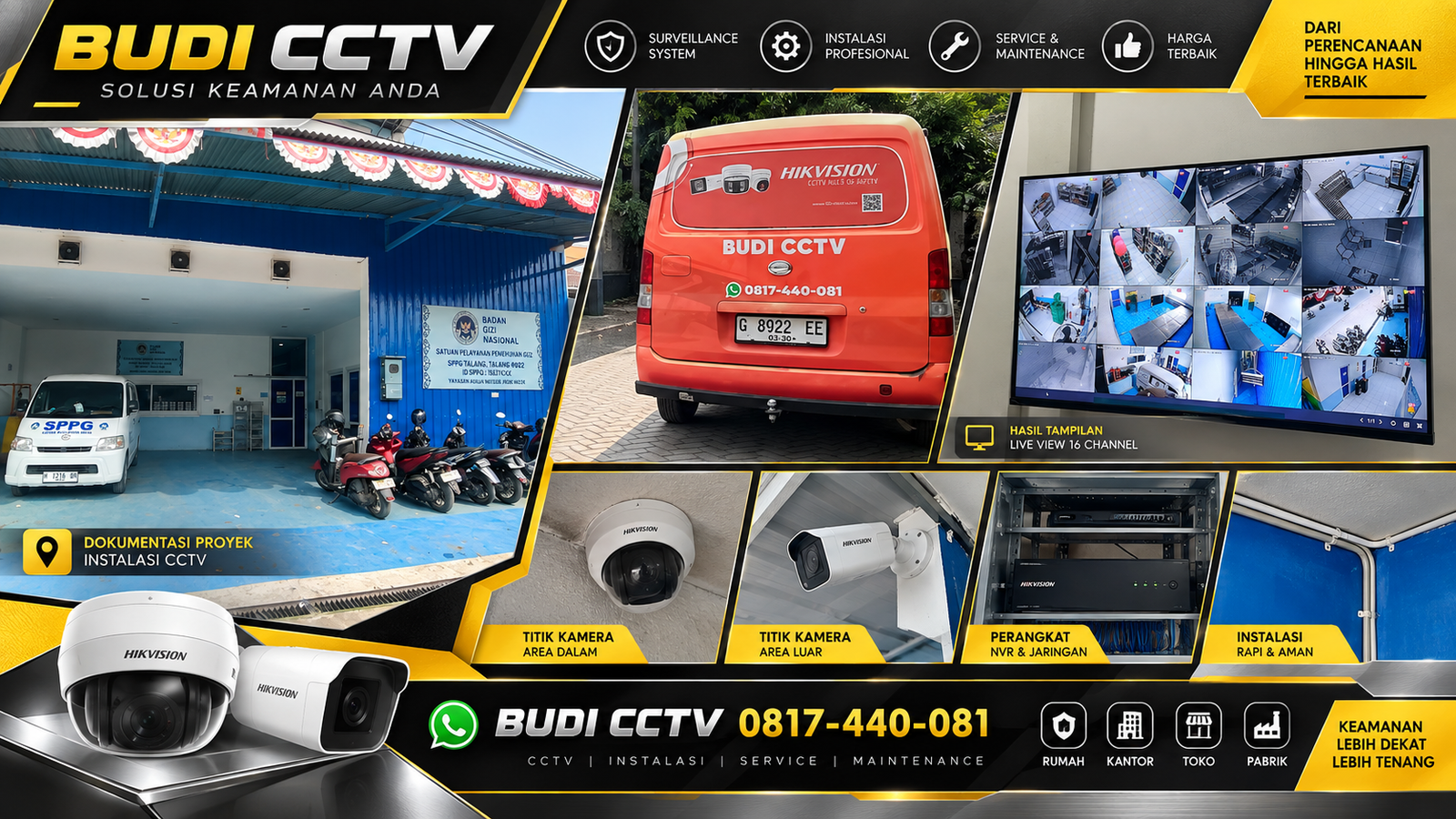 Instalasi CCTV Hikvision SPPG Batang, Standar Kerapian dan Keandalan Sistem