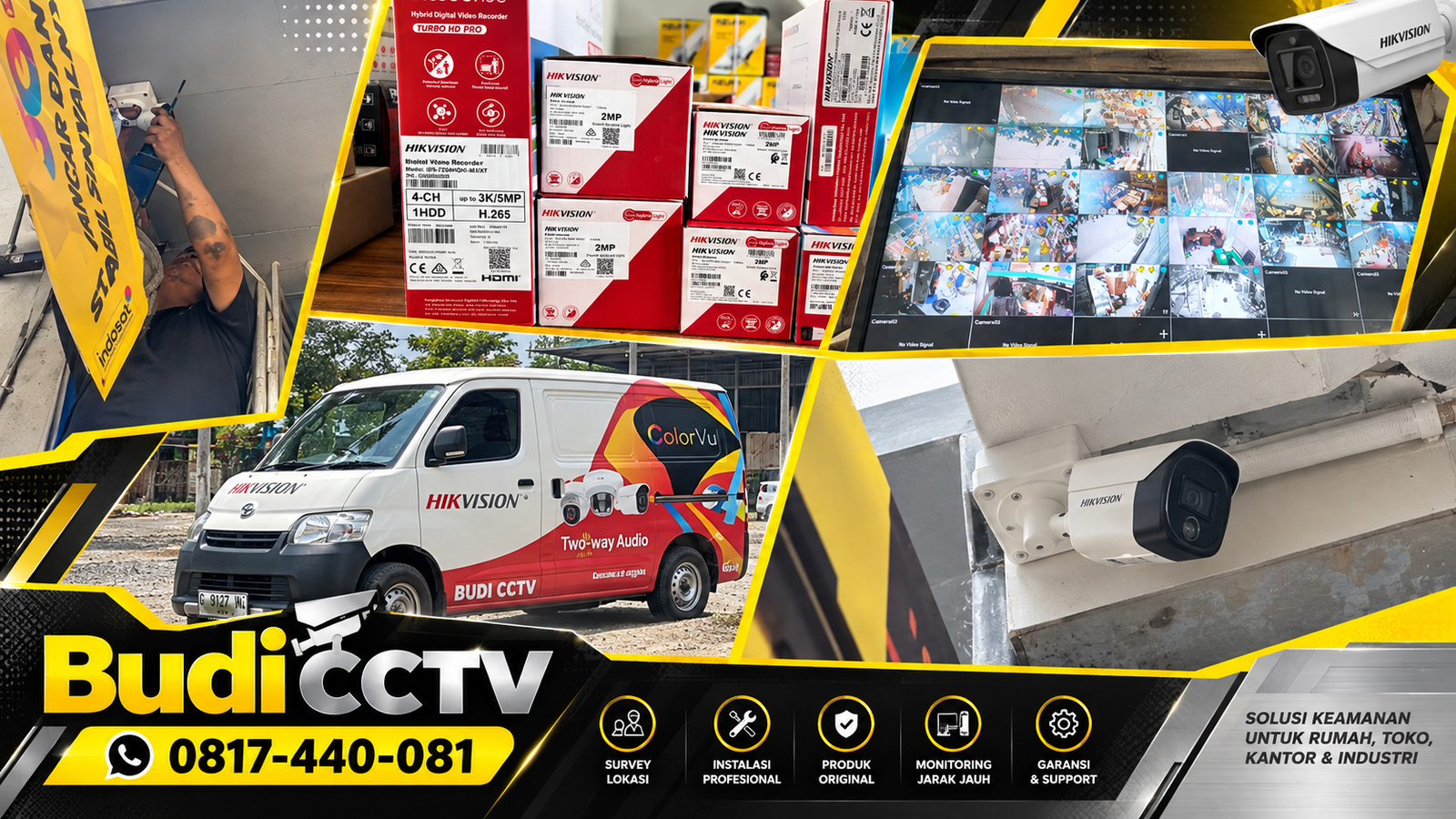 Pemasangan CCTV Gudang di Batang Menggunakan Hikvision dengan Sistem Pengawasan Terintegrasi