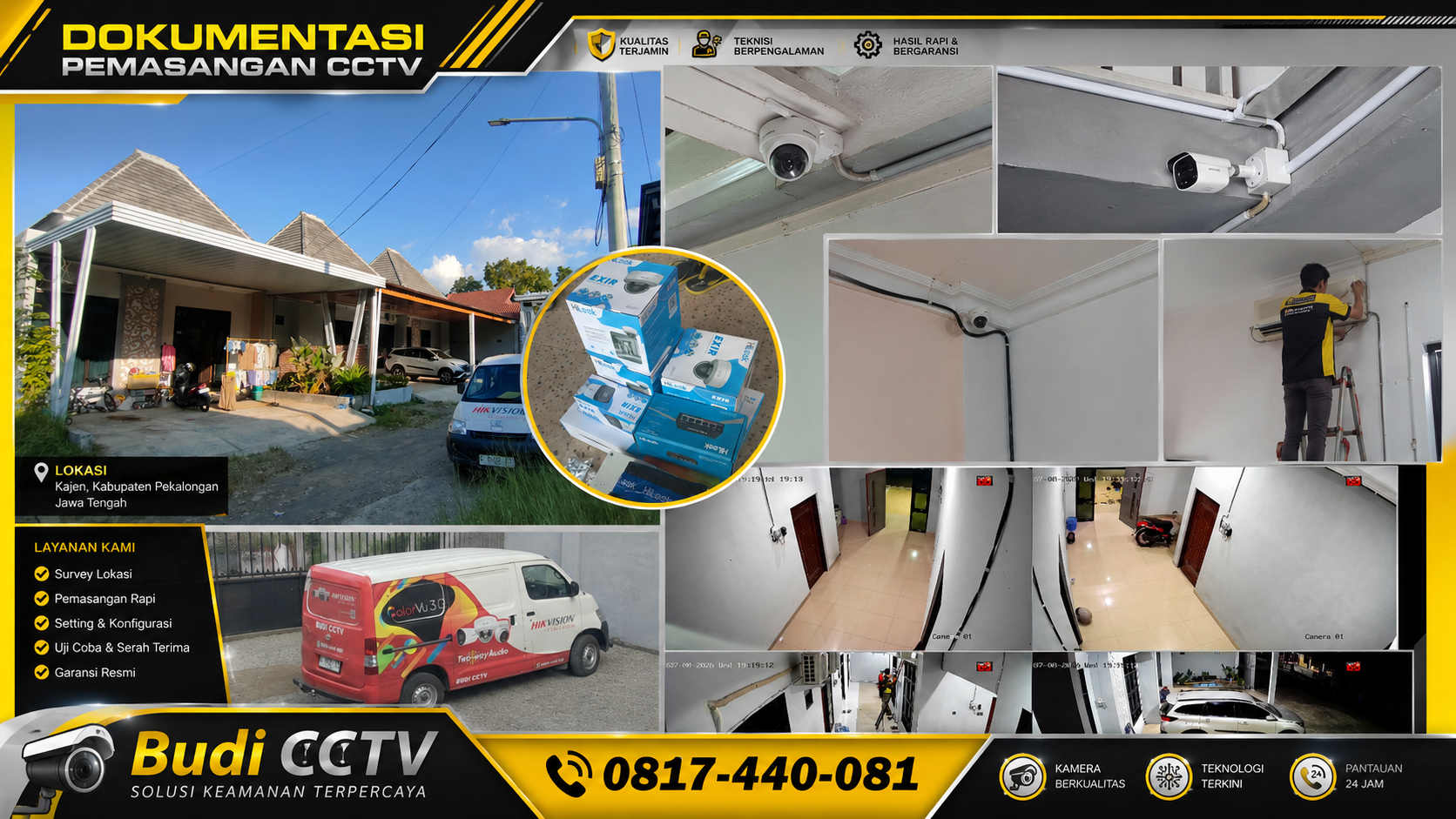 Pasang CCTV di Pekalongan: Instalasi HiLook IP Camera di Kajen dengan Storage DVR/NVR yang Terukur